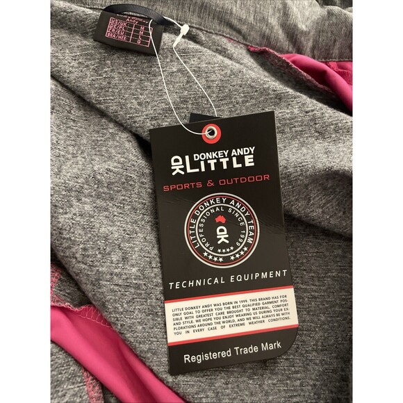 🧭 NWT Little Donkey Andy Pink & Grey Hiking Jacket– Water/Wind Resistant – Sz M - Picture 8 of 9